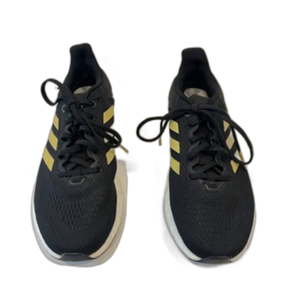 Adidas Black Gold Sneakers Pureboost 21 Size 7 Running Fabric Lace Up - Picture 6 of 9